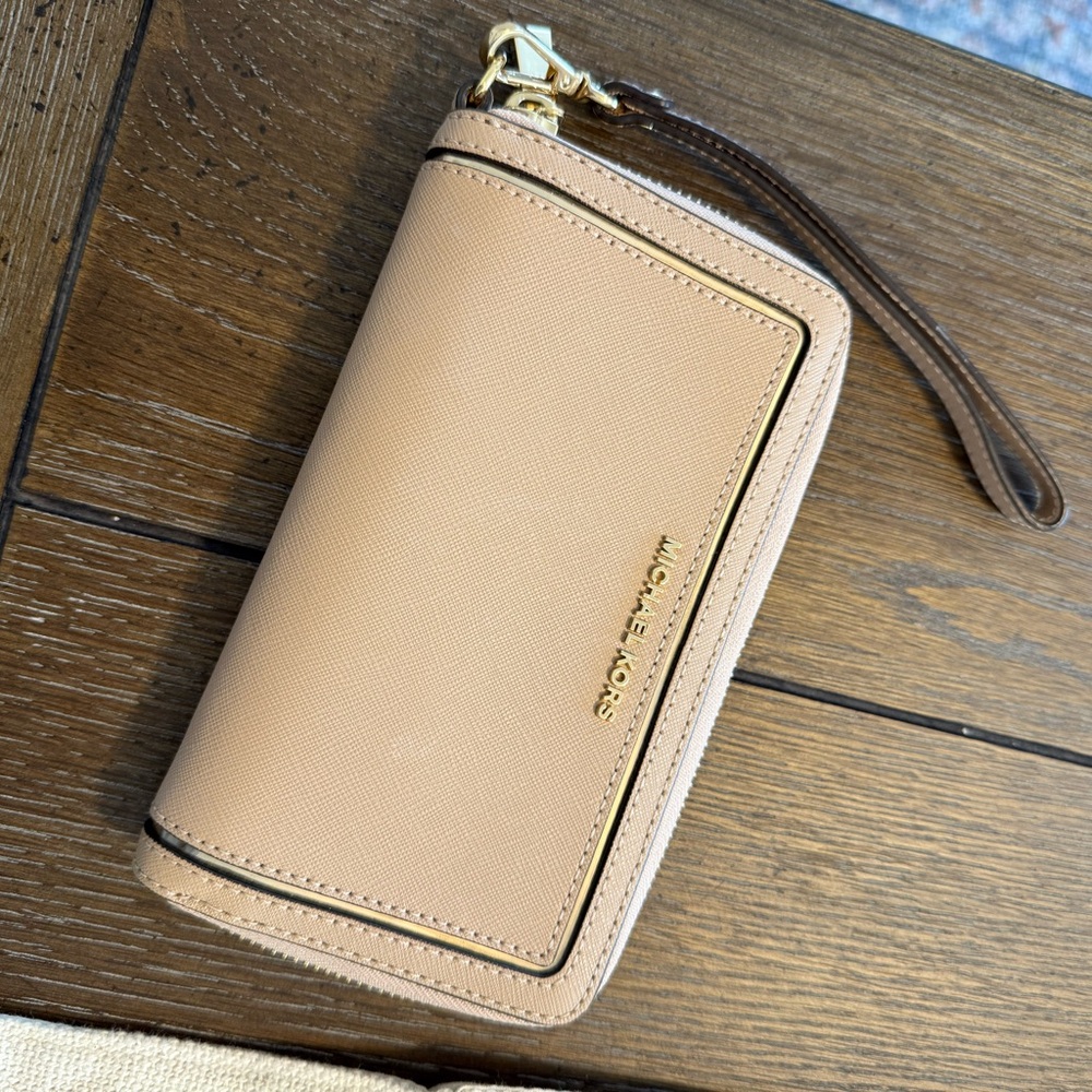 Michael Kors Tan Wristlet Wallet